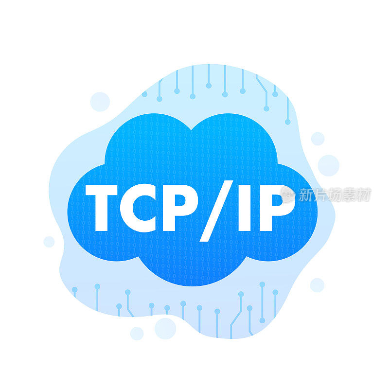 TCP IP -传输控制协议。互联网协议，数字云。矢量图